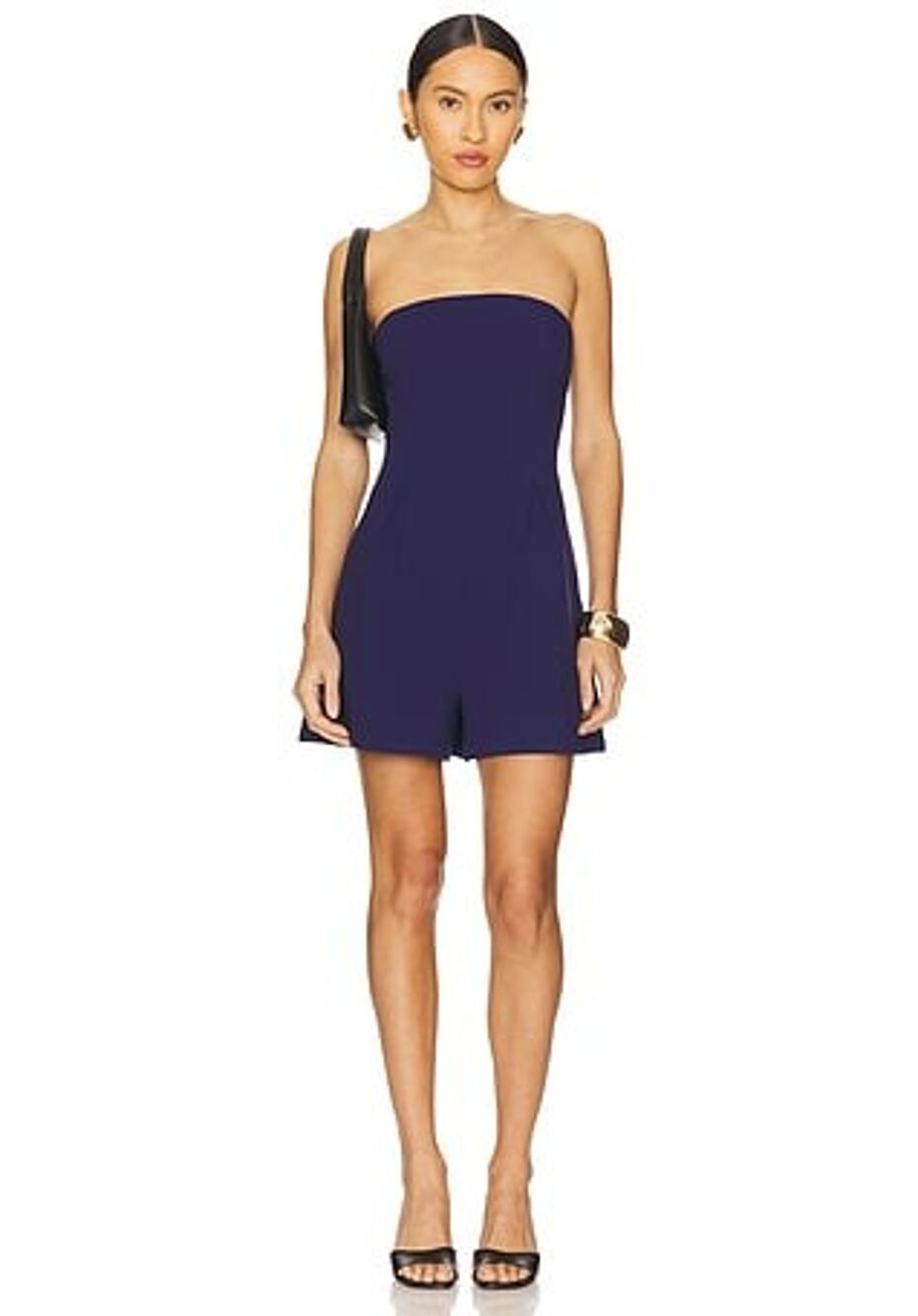 Bardot Karoline Strapless Playsuit in Navy - 8